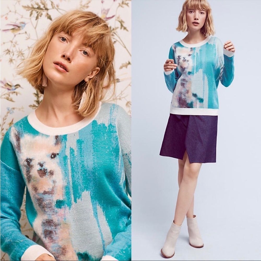 Lauren c Walcott llama sweater xs